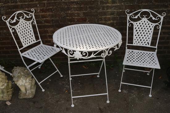 Pair folding garden chairs & table